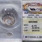 Glamour Eyes Brown contact lens blister pack with label