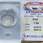 Glamour Eyes Gray contact lens blister pack with label